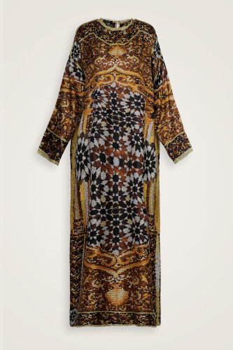 1001 Nights Gold Silk Dress - Imannoor (1)