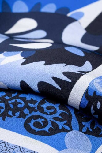 2 World Silk Shawl Blue - 3