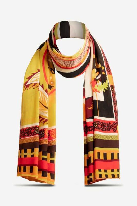 2 World Silk Shawl Yellow - 5