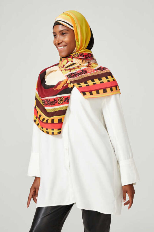 2 World Silk Shawl Yellow - 4