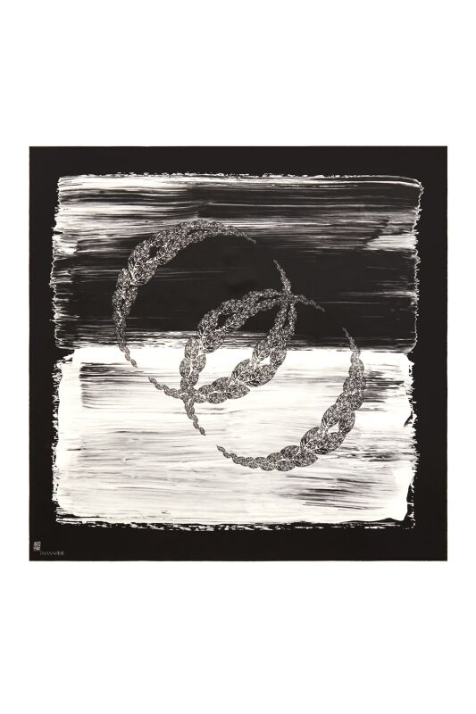 About the Horizon Twill Silk Scarf Black - 1