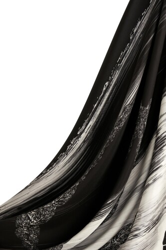 About the Horizon Twill Silk Scarf Black - 5