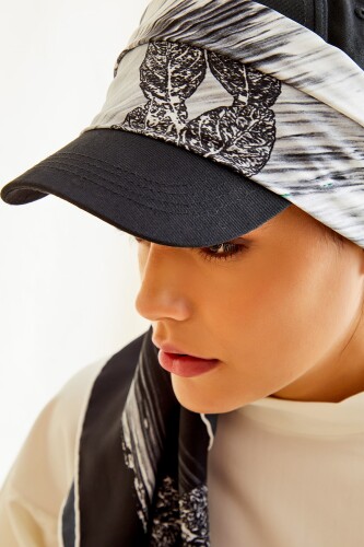 About the Horizon Twill Silk Scarf Black - 4