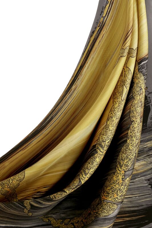About the Horizon Twill Silk Scarf Grey - 5