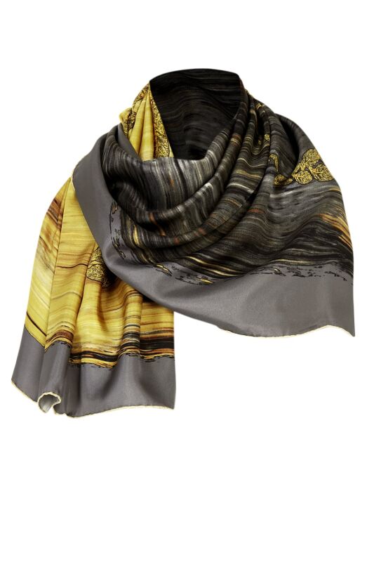 About the Horizon Twill Silk Scarf Grey - 7