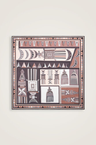 Afrika Kiremit-Antrasit Çift Taraflı Tivil İpek Eşarp 94x94 - Imannoor (3)