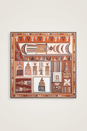 Afrika Kiremit-Antrasit Çift Taraflı Tivil İpek Eşarp 94x94 - Imannoor (1)