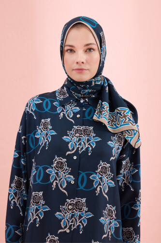 Aşk Petrol Krep İpek Şal 80x210 - Imannoor (1)