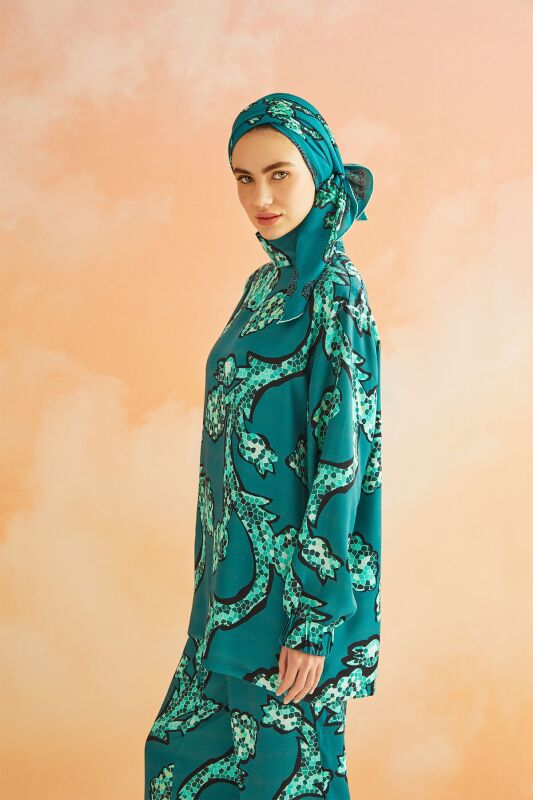 Aşk Sarmaşığı Yeşil Tunik - 2