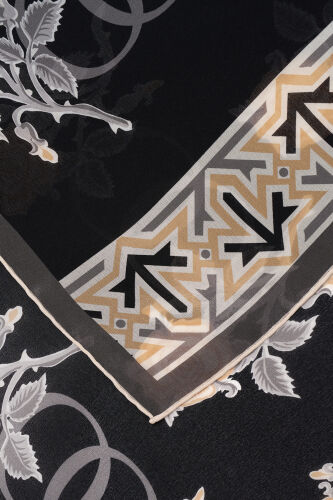 Aşk Siyah Krep İpek Şal 80x210 - Imannoor (4)