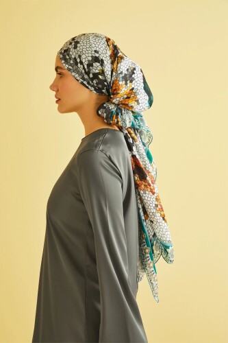 Baloon Mosaic Silk Shawl Yellow - 4