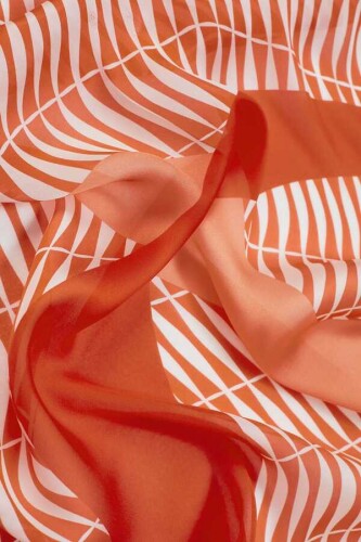 Bamboo Noor Silk Shawl Orange - 3