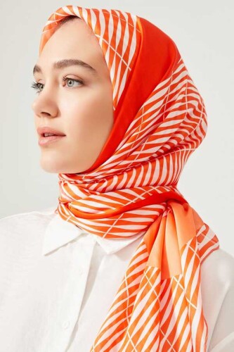 Bamboo Noor Silk Shawl Orange - 2