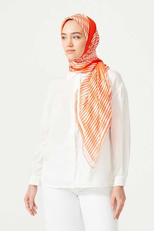 Bamboo Noor Silk Shawl Orange - 7