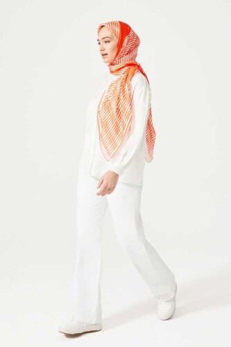 Bamboo Noor Silk Shawl Orange - 8