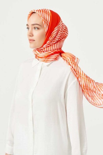 Bamboo Noor Silk Shawl Orange - 6