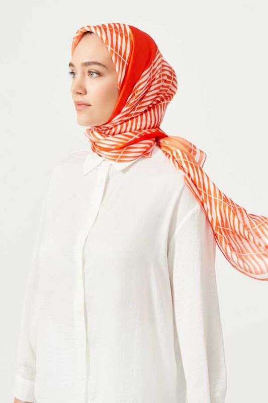 Bamboo Noor Silk Shawl Orange - 6