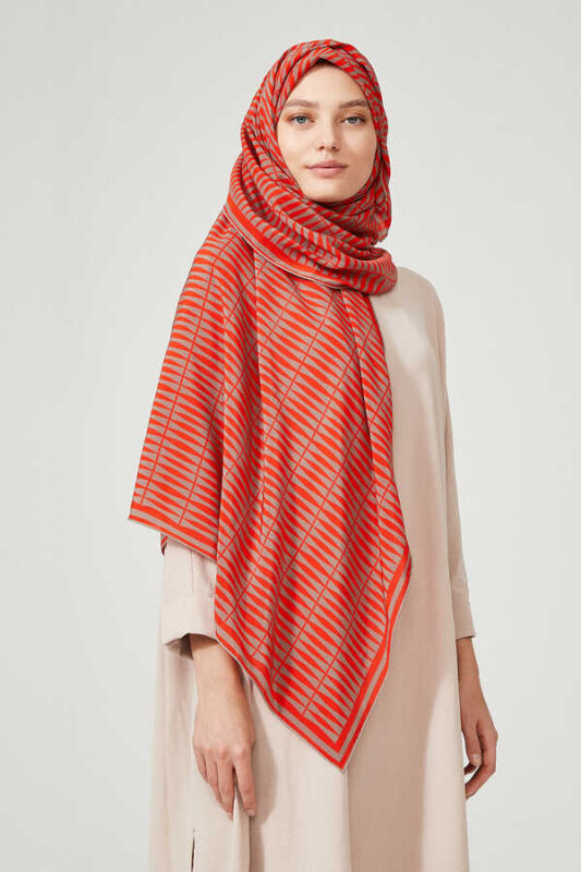 Bamboo Silk Shawl Orange - 2
