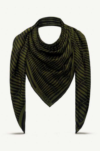 Bambu Yeşil İpek Eşarp - 4