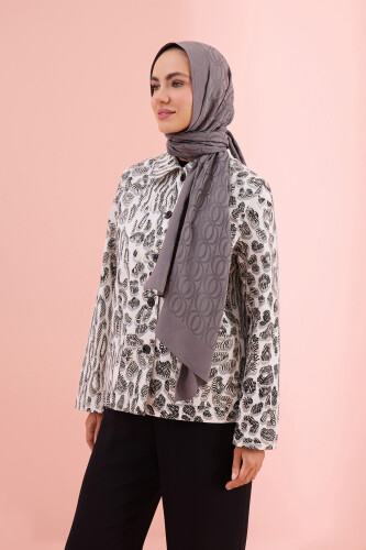 Bambunoor Anthracite Naia Cotton Shawl - Imannoor