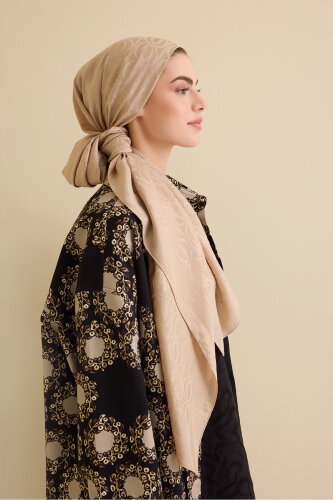 Bambunoor Antique Beige Naia Cotton Shawl - 1