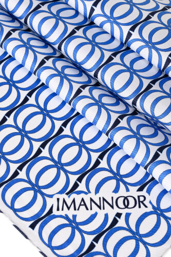 Bambunoor Mavi Tivil İpek Eşarp 90x90 - 4