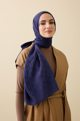 Bambunoor Navy Blue Naia Cotton Shawl 