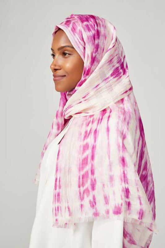 Batik Silk Shawl Fuchsia - 2