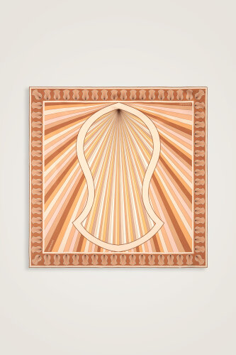 Beloved's Footprint Cream-Beige Twill Silk Scarf 