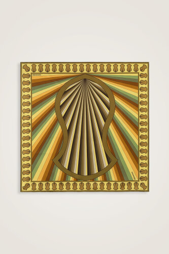 Beloved's Footprint Green Twill Silk Scarf 