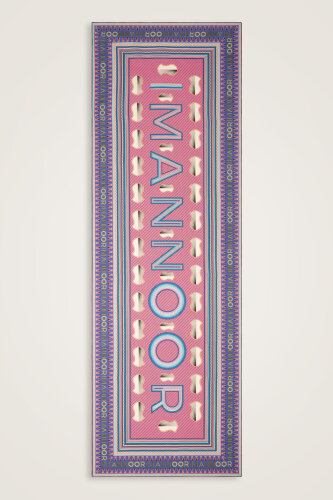 Beloved's Footprint Pink-Purple Cotton Silk Scarf 