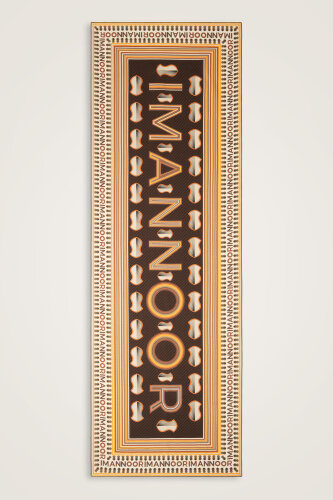 Beloved's Footprint Yellow-Brown Cotton Silk Scarf - Imannoor