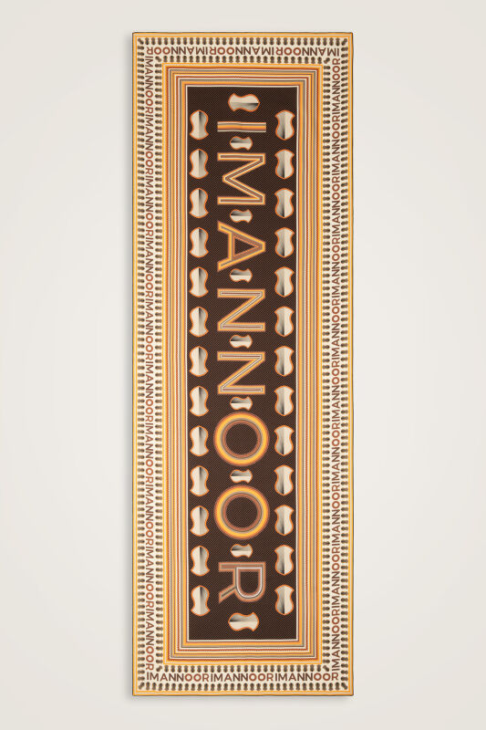 Beloved's Footprint Yellow-Brown Cotton Silk Scarf - 1