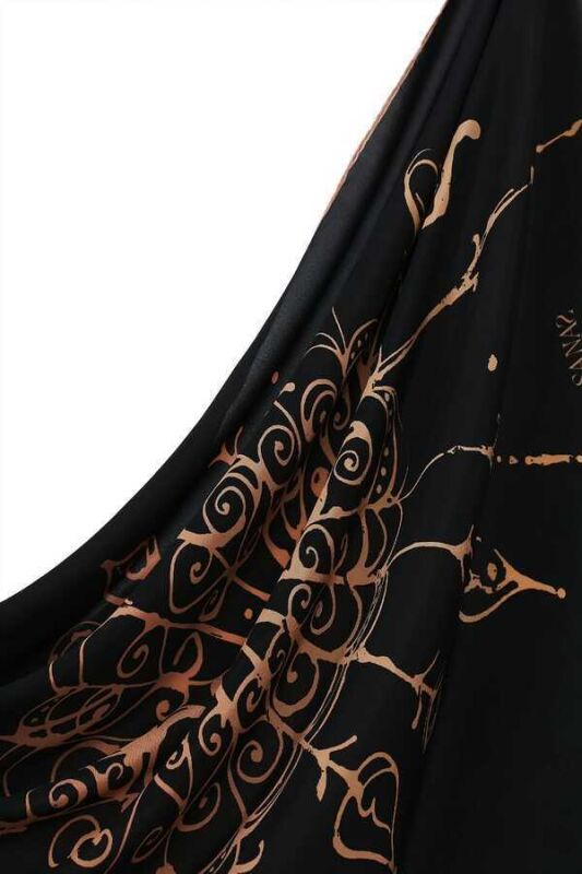 Bird Basket Silk Shawl Black - 5
