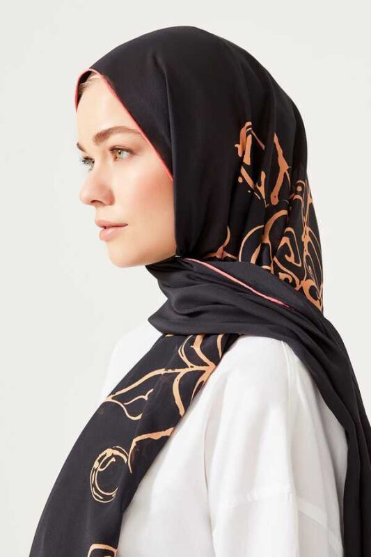 Bird Basket Silk Shawl Black - 6