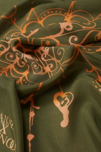 Bird Basket Silk Shawl Green - 3