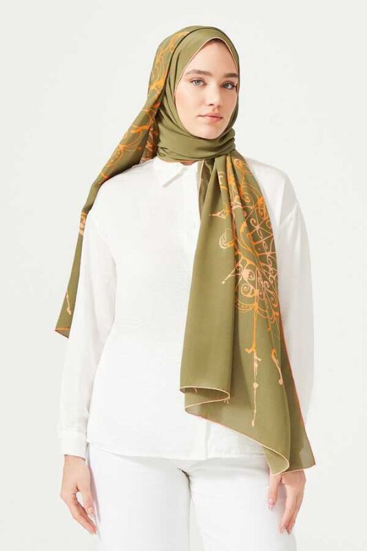 Bird Basket Silk Shawl Green - 4