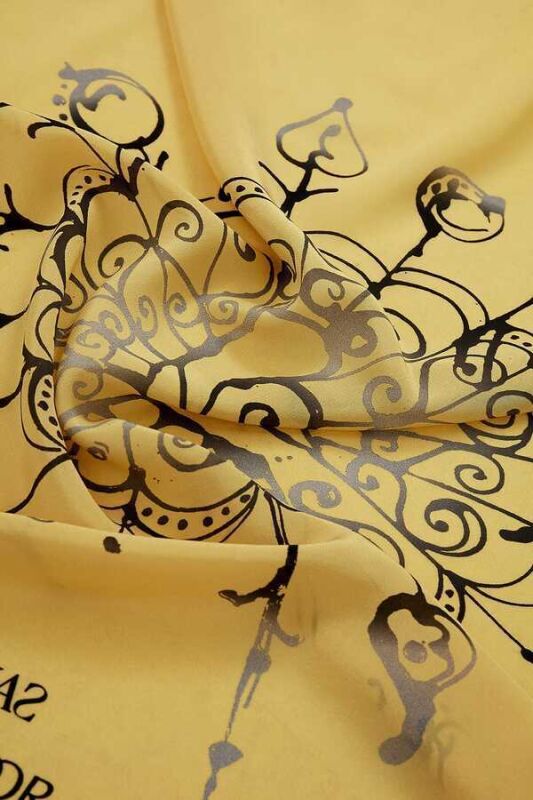 Bird Basket Silk Shawl Yellow - 3