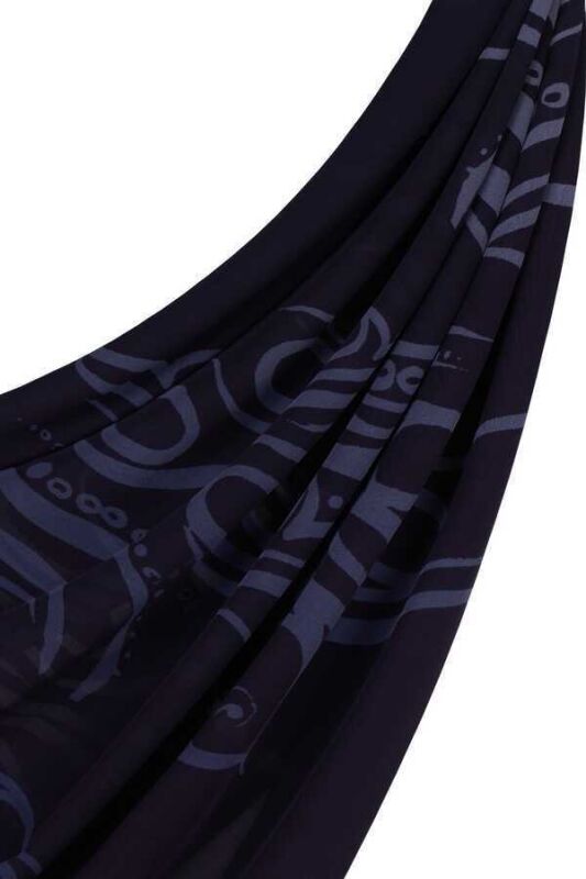 Birds of Sea Silk Shawl Dark Navy - 5