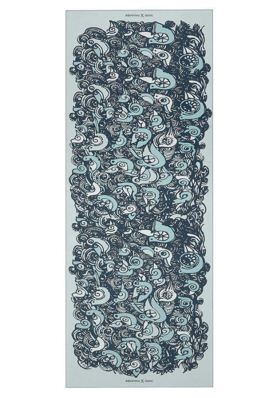 Birds Silk Shawl Blue - 1