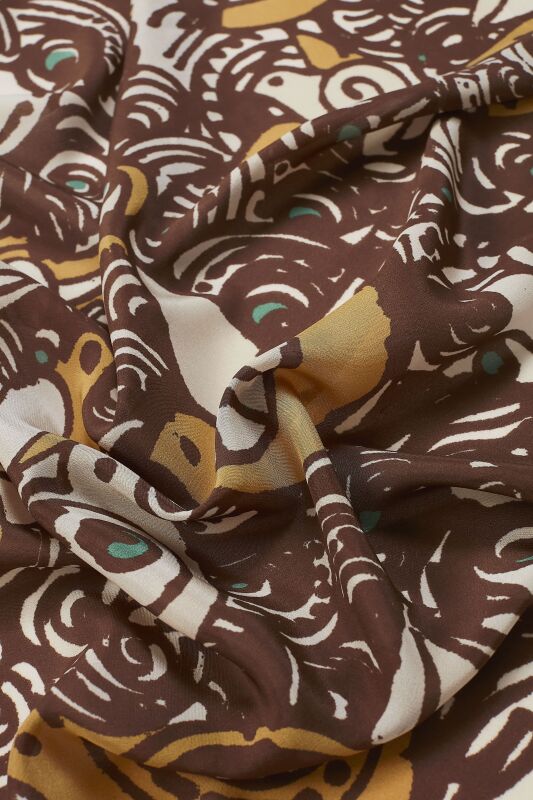 Birds Silk Shawl Mink - 3