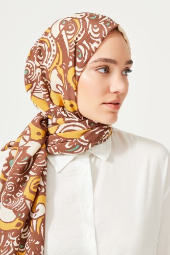Birds Silk Shawl Mink - 6