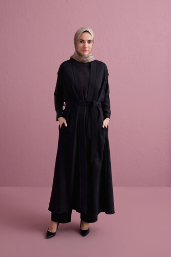 Black-Black Three Thread Long Vest Piping - Imannoor (1)