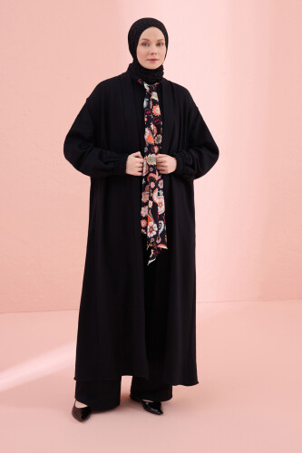Black-Orange Three Thread Long Vest Piping - Imannoor (1)
