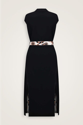 Black-Orange Three Thread Long Vest Piping - Imannoor (4)