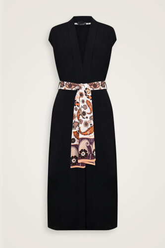 Black-Orange Three Thread Long Vest Piping - Imannoor (2)