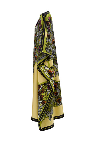 Boğazın Laleleri Sarı Uzun İpek Kaftan - 6