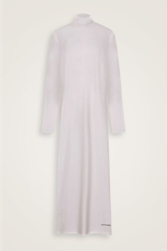 Boğazlı Açık Taş Penye Elbise - Imannoor