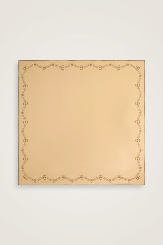 Bordür Noor Beyaz-Krem Çift Taraflı Twill İpek Eşarp 94x94 - Imannoor (2)