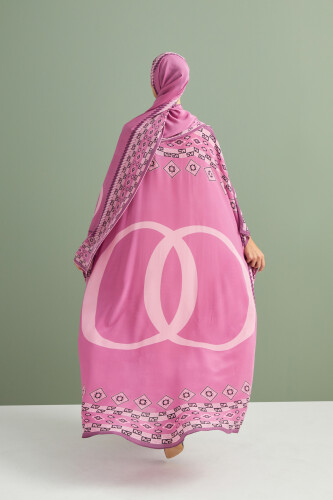 Bordür Noor Lila İpek Kaftan - Imannoor (1)